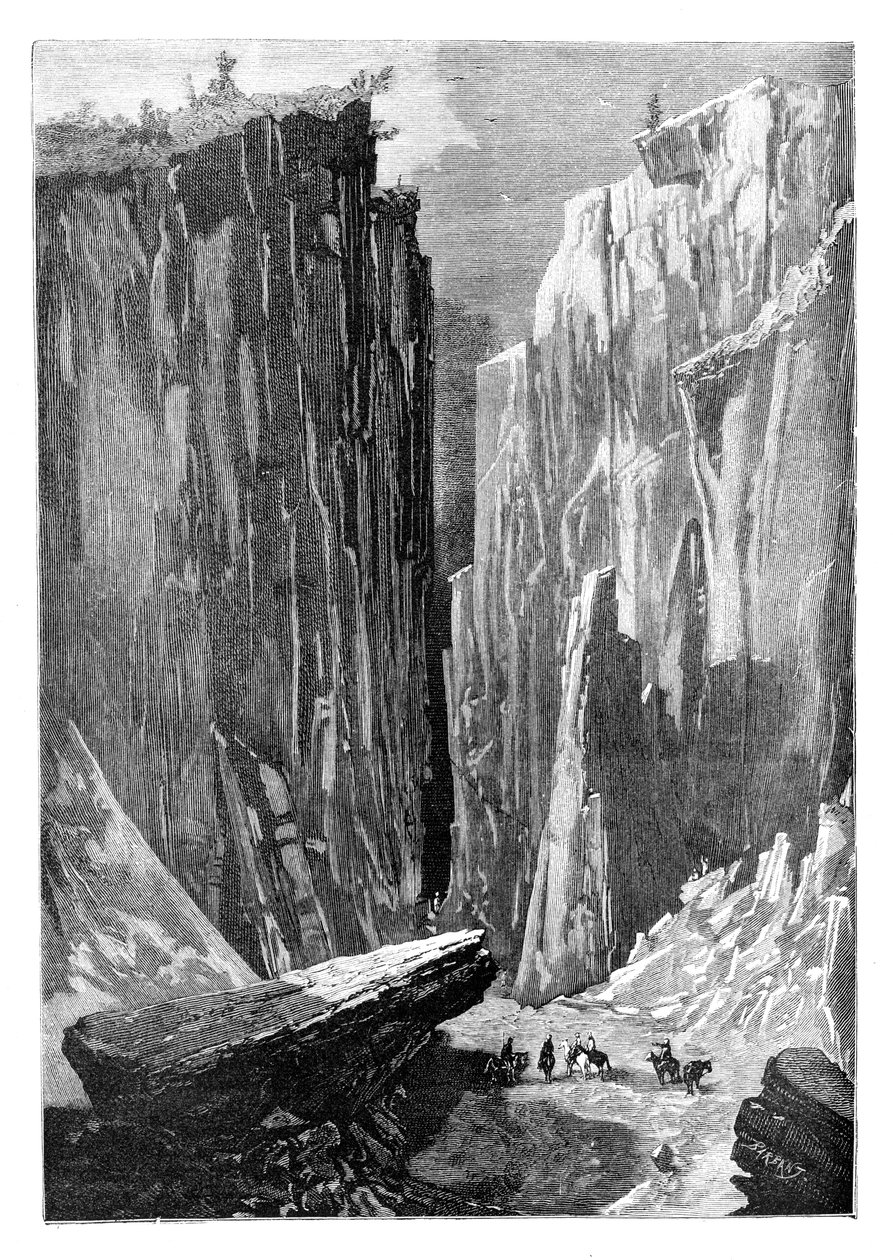 O desfiladeiro do Portão de Ferro na Rota Karshi-Derbent, Afeganistão, 1895 de Unbekannt
