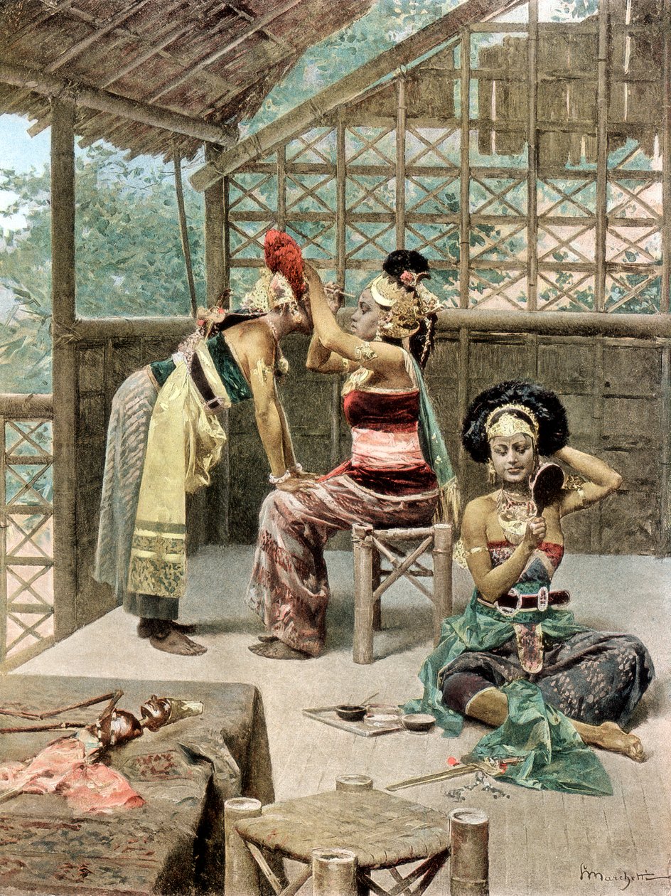 Os dançarinos javaneses, Exposição Universal, Paris, 1889 de Unbekannt
