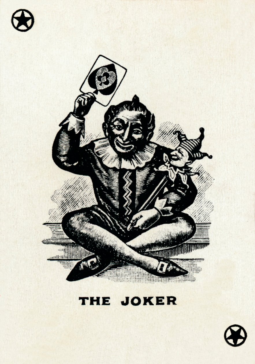 O Coringa de um baralho da Goodall & Son Ltd. jogando cartas, c1940 de Unbekannt