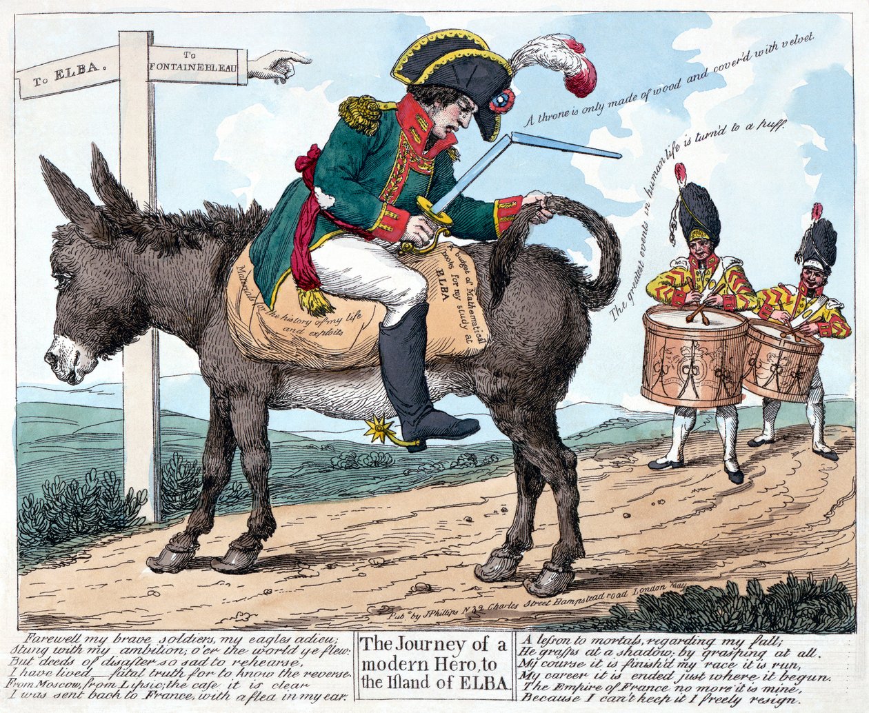 A Jornada de um Herói Moderno, para a Ilha de Elba, 1814. de Unbekannt