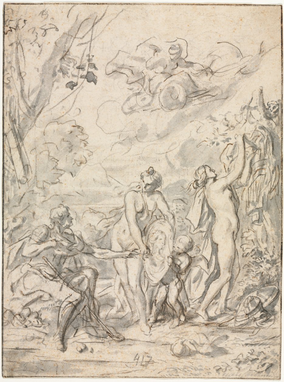 O Julgamento de Paris, c. 1740-1750. de Unbekannt