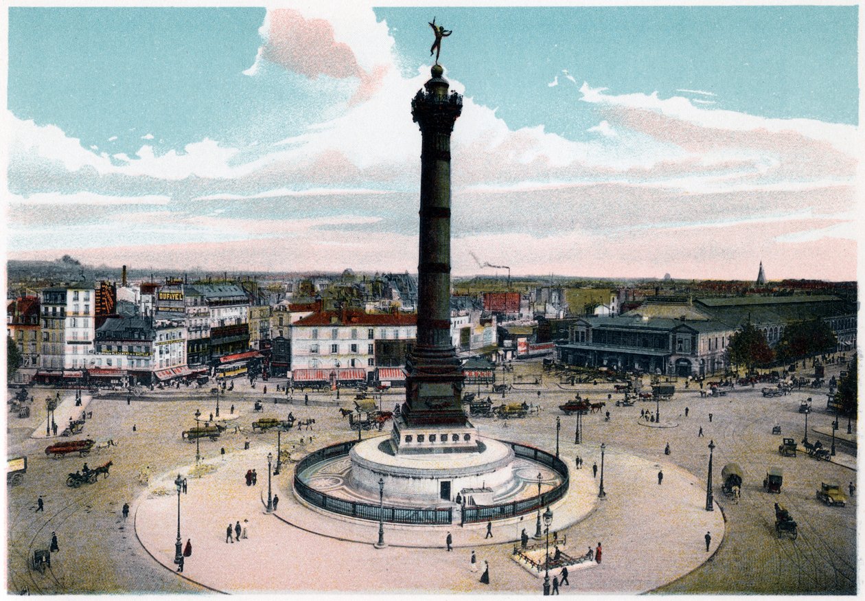 A coluna de julho na Place de la Bastille, Paris, c1900 de Unbekannt