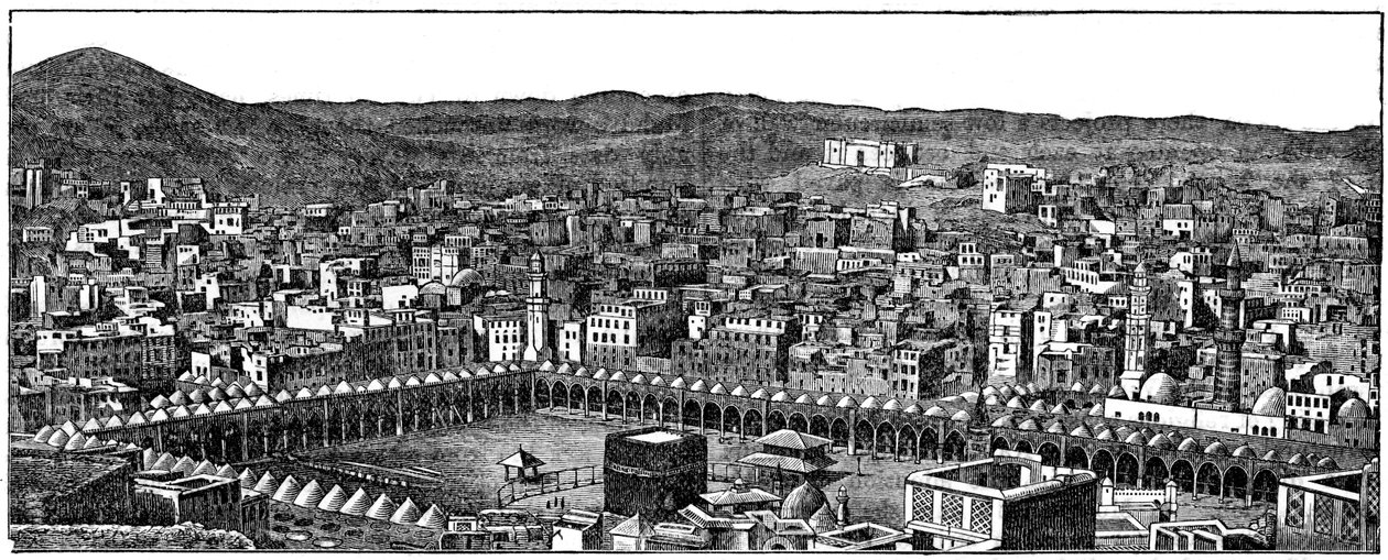 A Kaaba, mesquita Masjid al-Haram, Meca, 1877 de Unbekannt