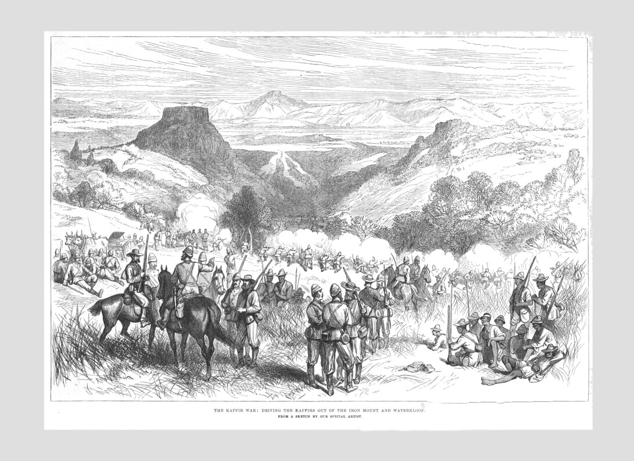 A Guerra Kaffir - expulsando os Kaffirs do Monte do Ferro e Waterkloof, 1878. de Unbekannt