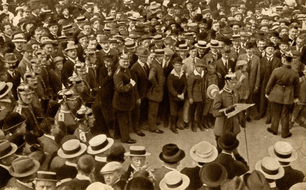 A proclamação dos Kaisers da guerra contra a Grã-Bretanha ... Berlim, Alemanha, 4 de agosto de 1914, 1933. de Unbekannt