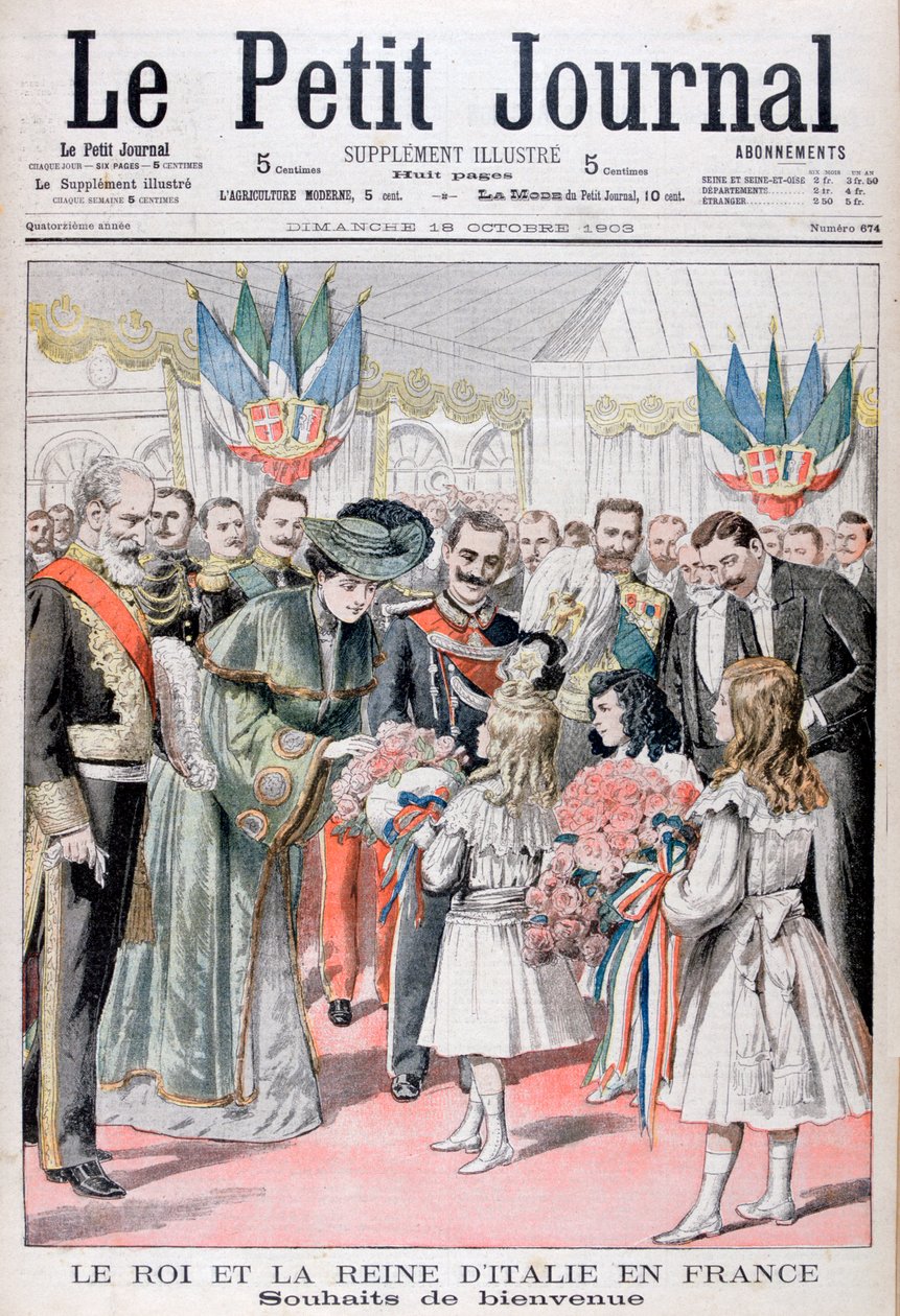 O rei e a rainha da Itália na França, 1903 de Unbekannt