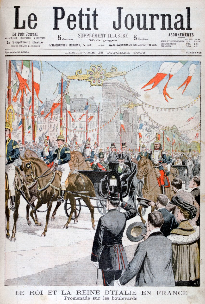 O rei e a rainha da Itália na França, 1903 de Unbekannt