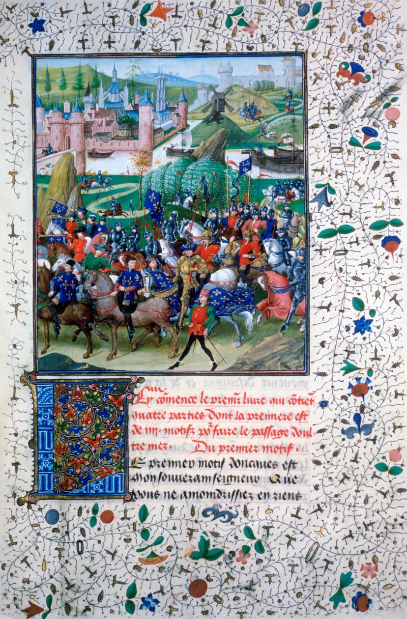 O rei da França partindo para as cruzadas, c1336, 1455 de Unbekannt