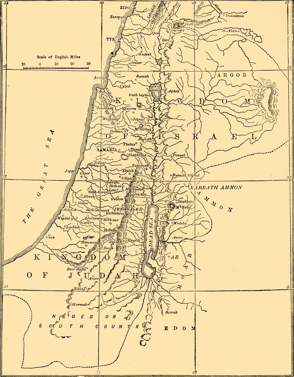 Os reinos de Judá e Israel, 1890. de Unbekannt