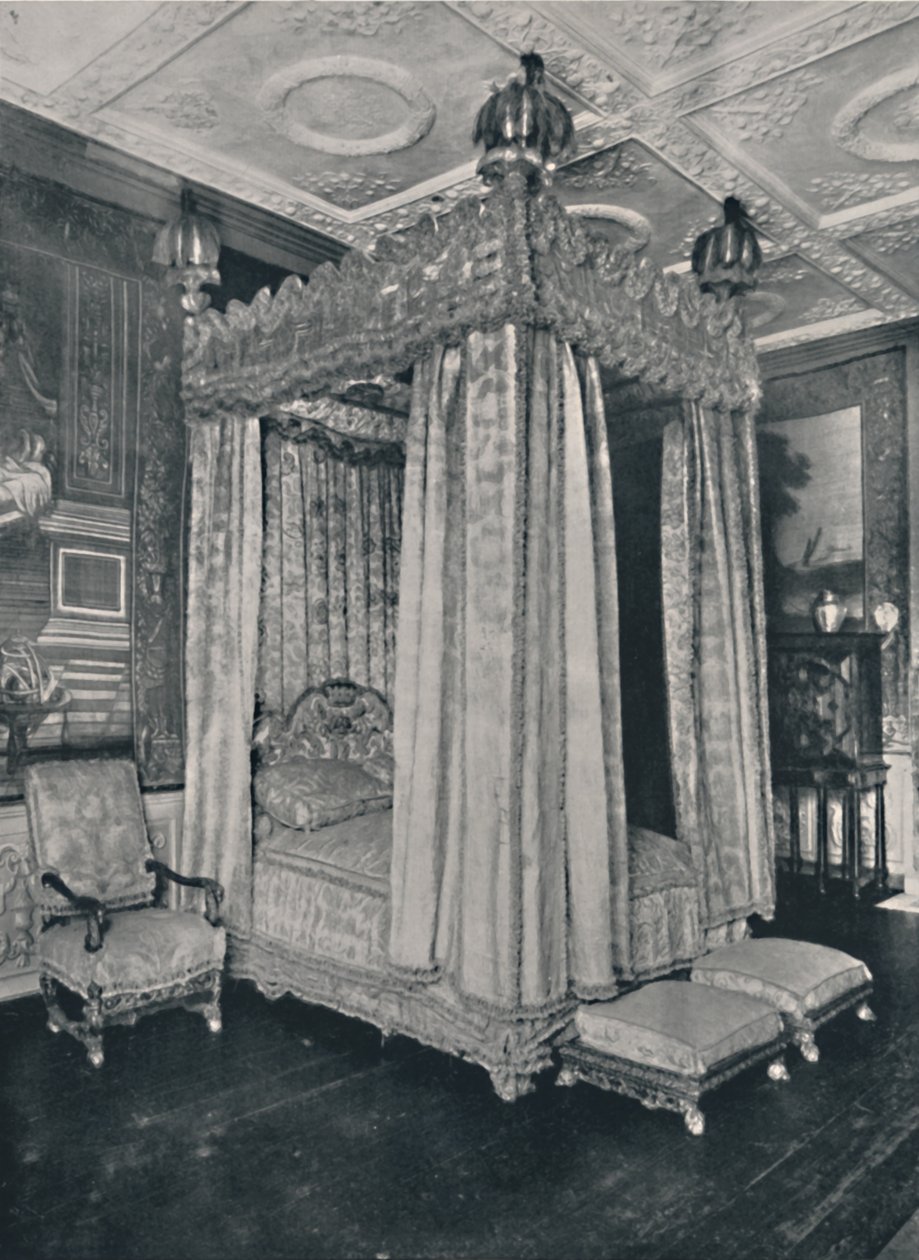 O quarto dos reis em Knole. Estrado feito para James I, 1928 de Unbekannt