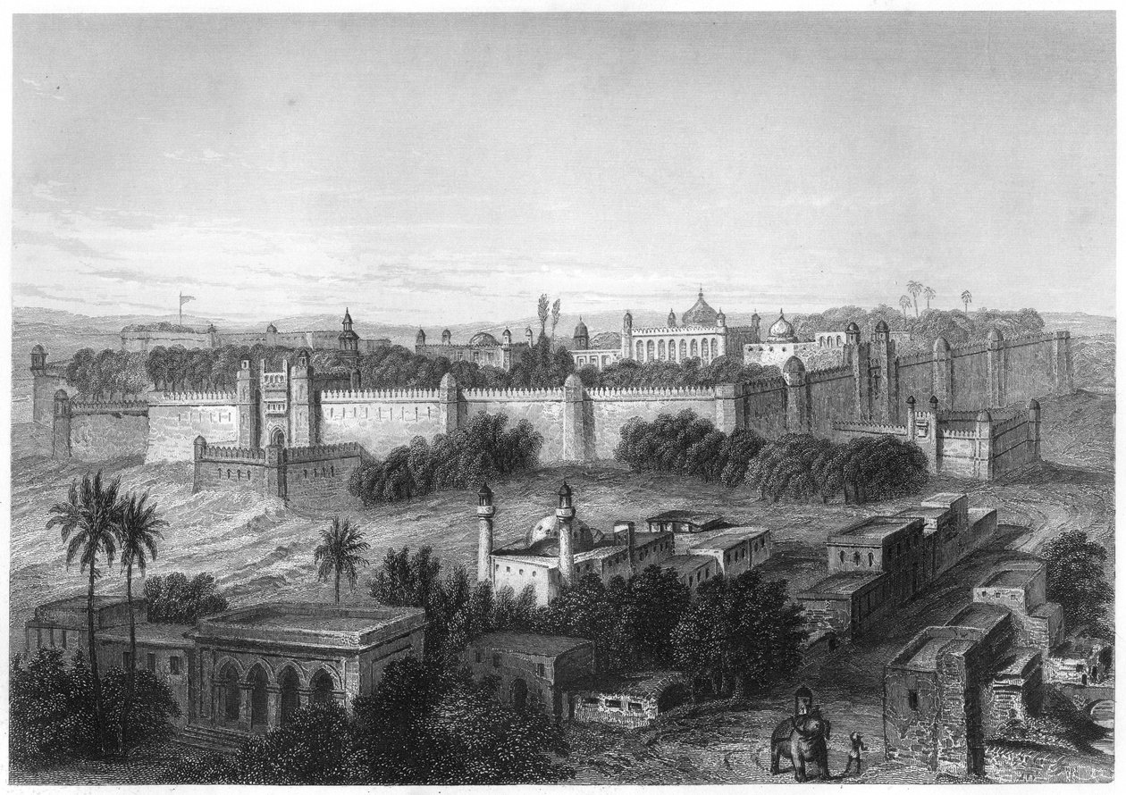 O palácio dos reis em Deli, c1860 de Unbekannt