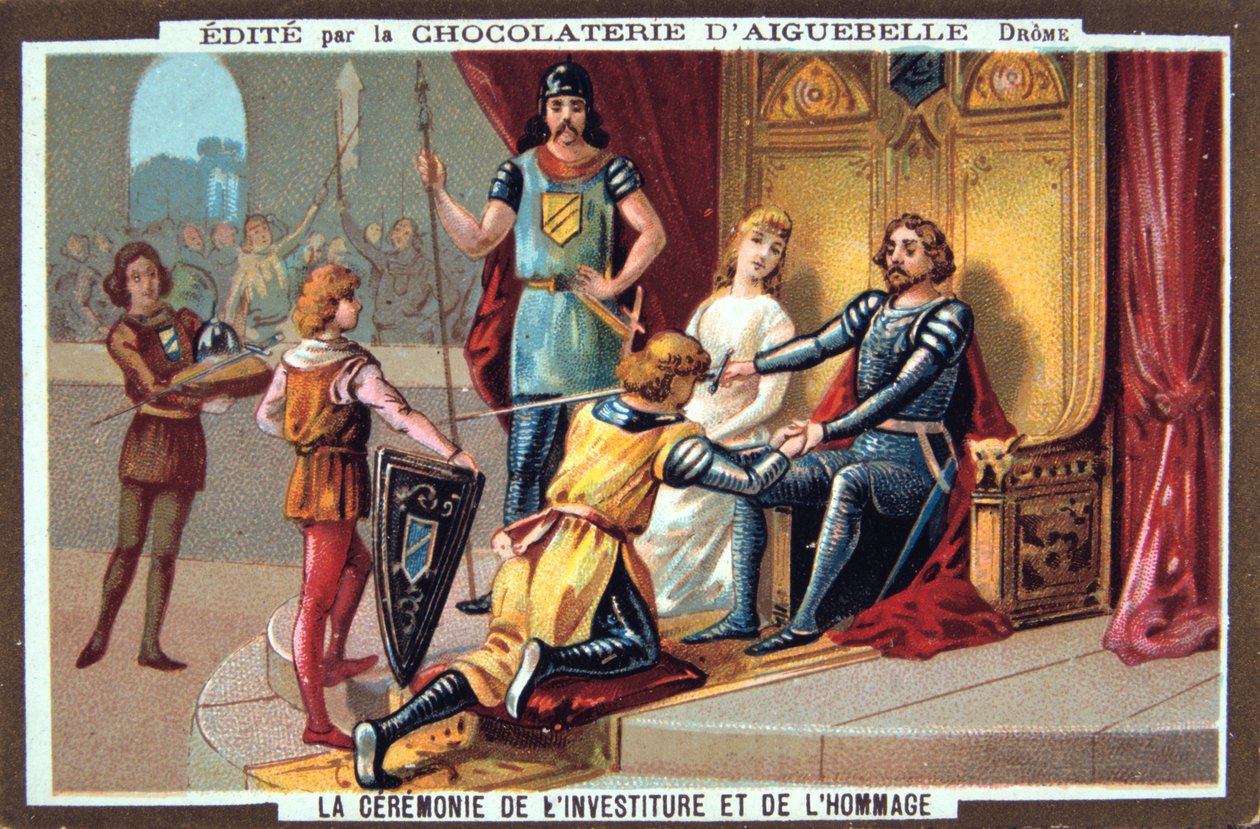 Os Cavaleiros - Juramento de lealdade ao senhor, Idade Média. século 19. de Unbekannt