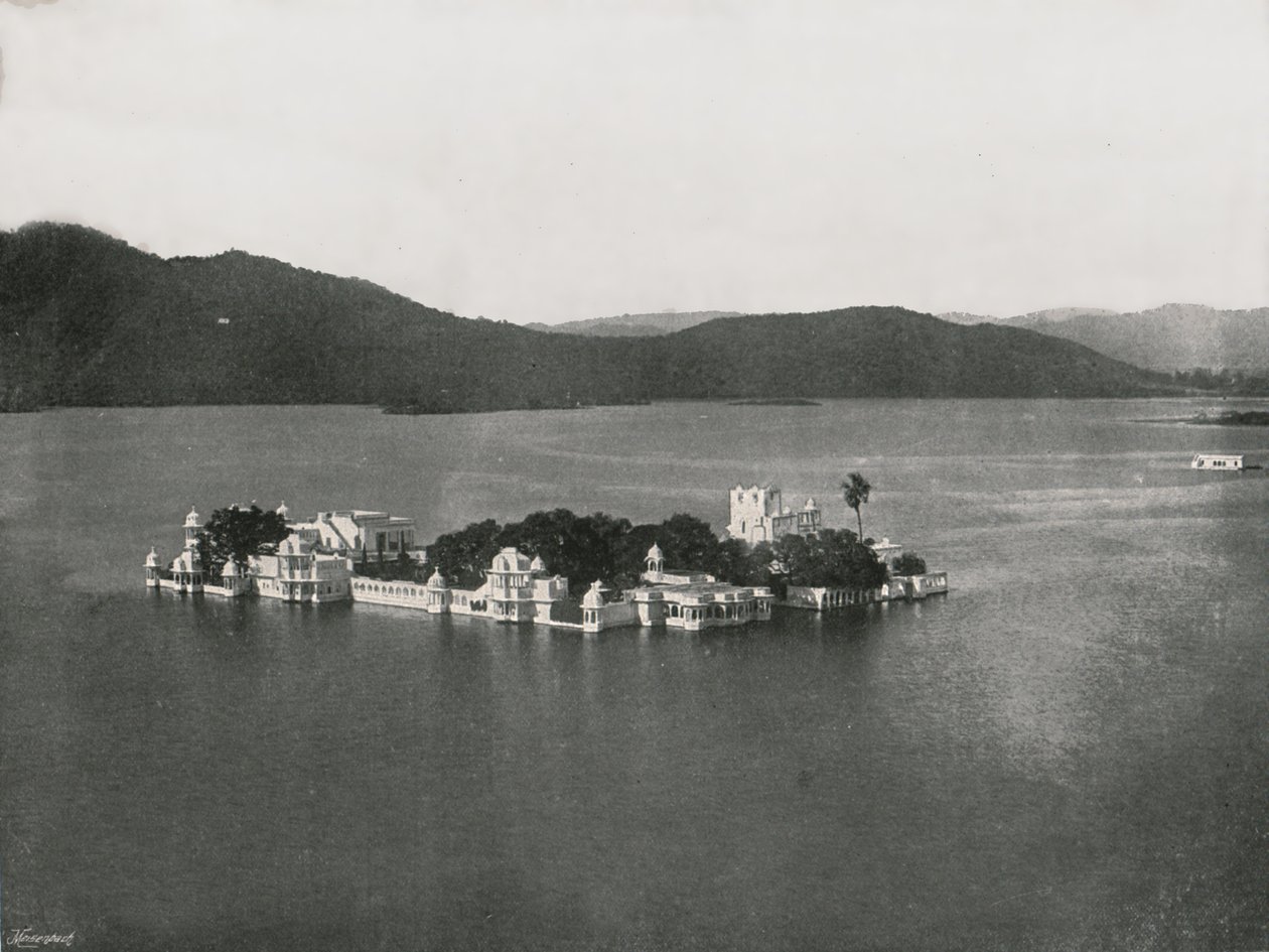 O Palácio do Lago, Udaipur, Índia, 1895. de Unbekannt