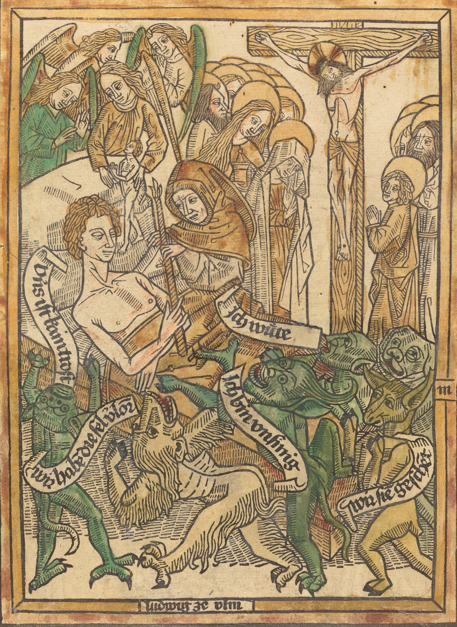 A última agonia do moribundo, c. 14701475. de Unbekannt