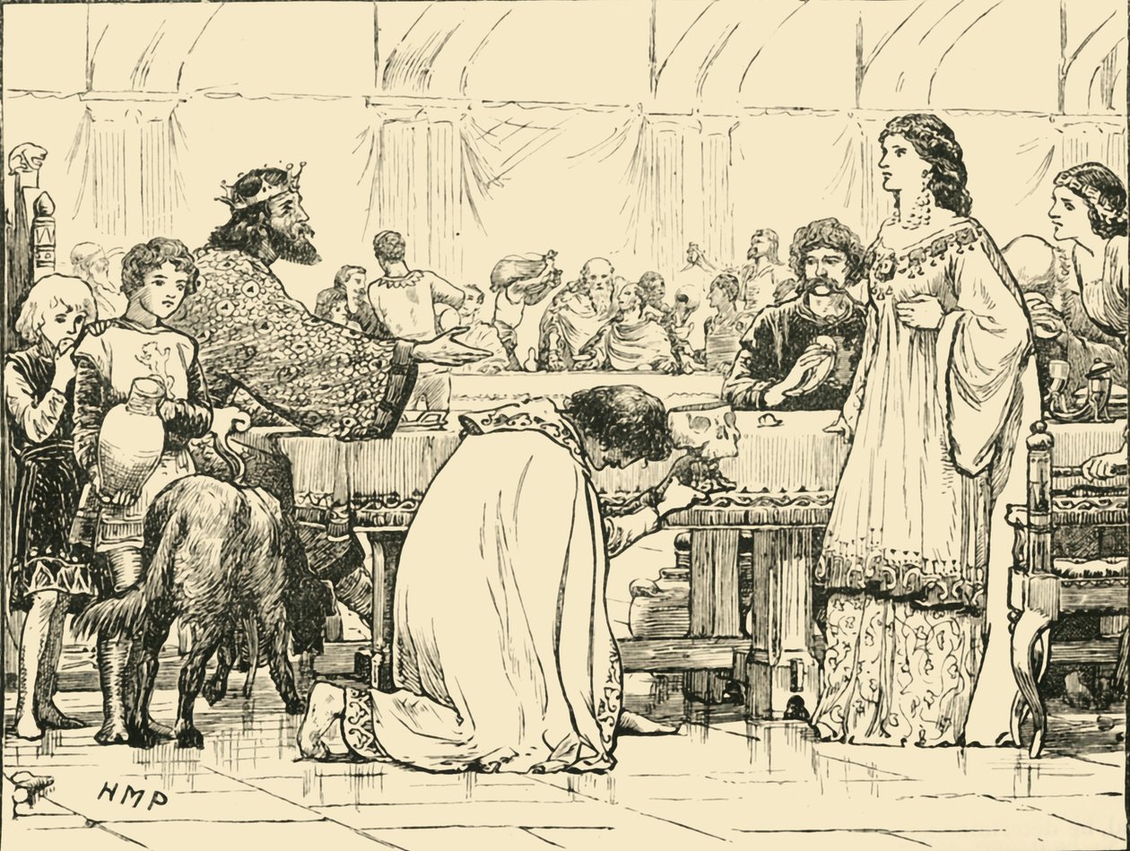 O último banquete de Alboin, c570AD, 1890. de Unbekannt