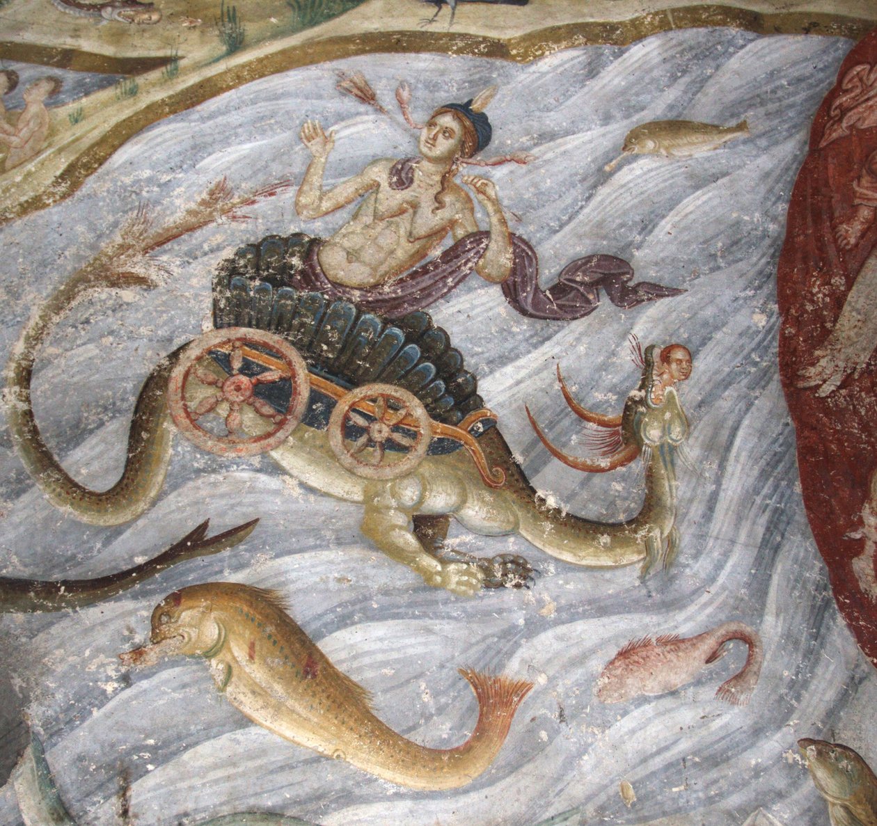 O último julgamento. Detalhe: O mar desistiu de seus mortos, 1321-1322 de Unbekannt