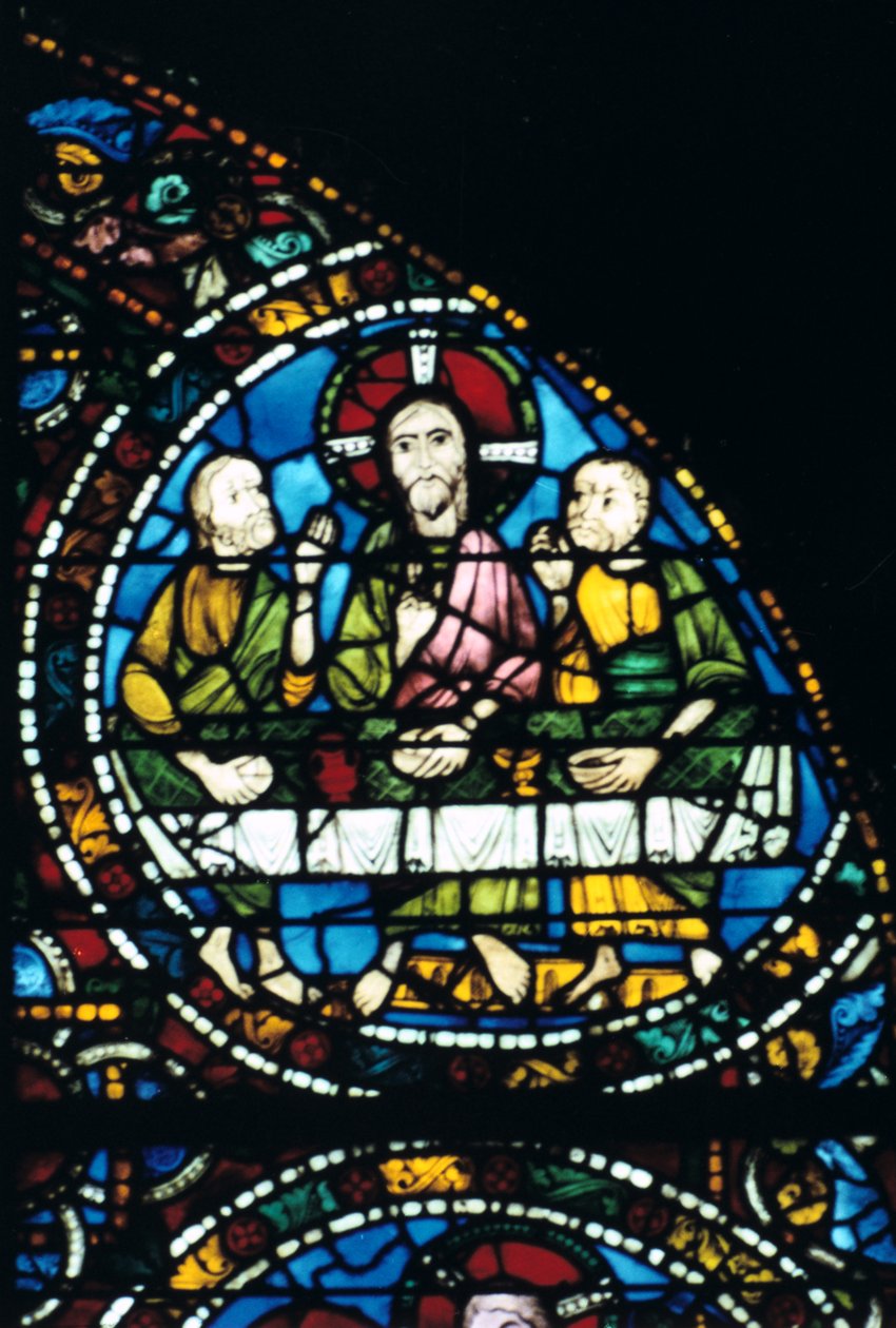A Última Ceia, vitral, Catedral de Chartres, França, 1194-1260 de Unbekannt