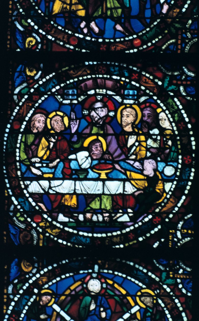 A Última Ceia, vitral, Catedral de Chartres, França, 1205-1215 de Unbekannt