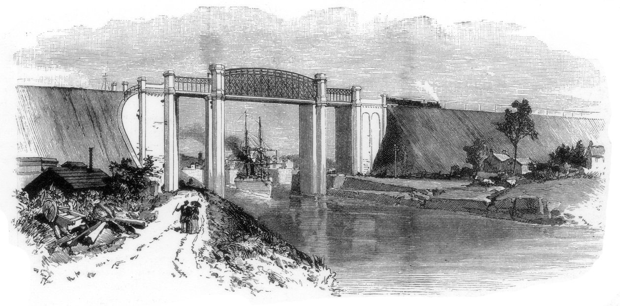 O viaduto de Latchford, Manchester Ship Canal, 1894 de Unbekannt