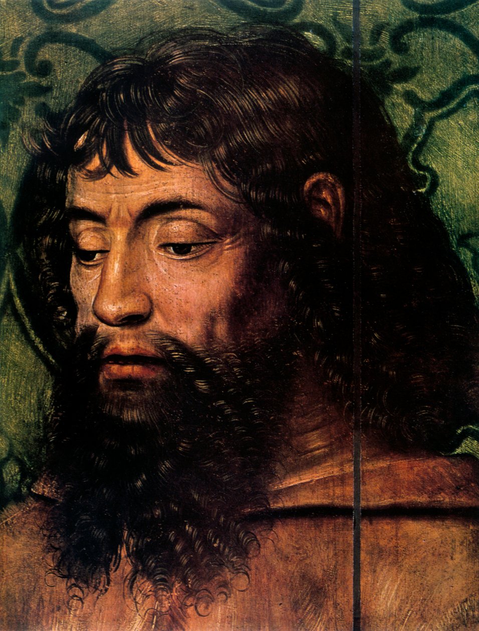Detalhe da lenda de Santa Lúcia, Virgem e criança com santos, século XV de Unbekannt