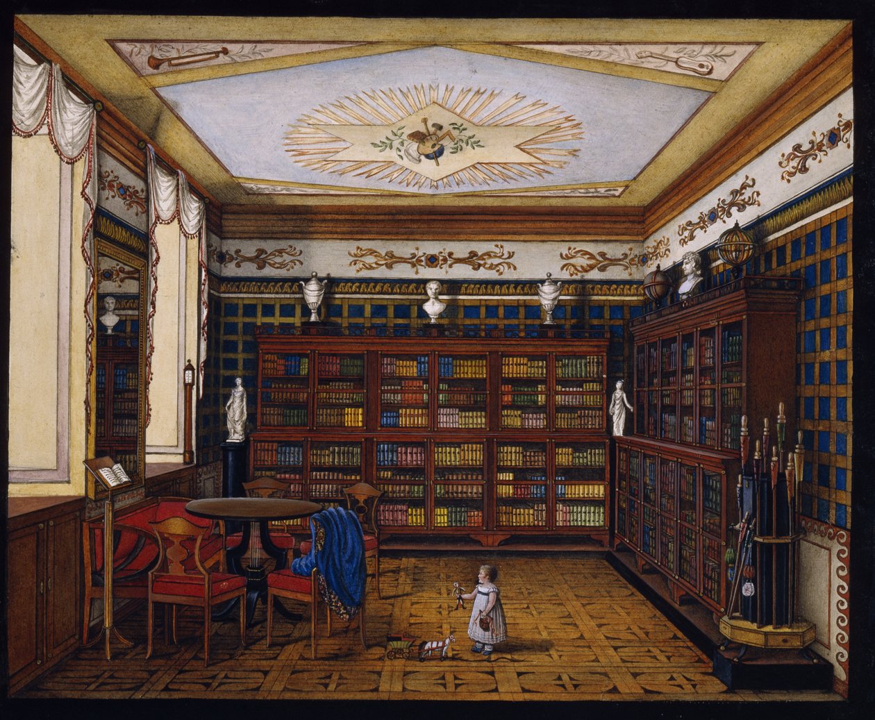 A Biblioteca do Conde Henryk Ilinsky em Romaniv, 1824 de Unbekannt