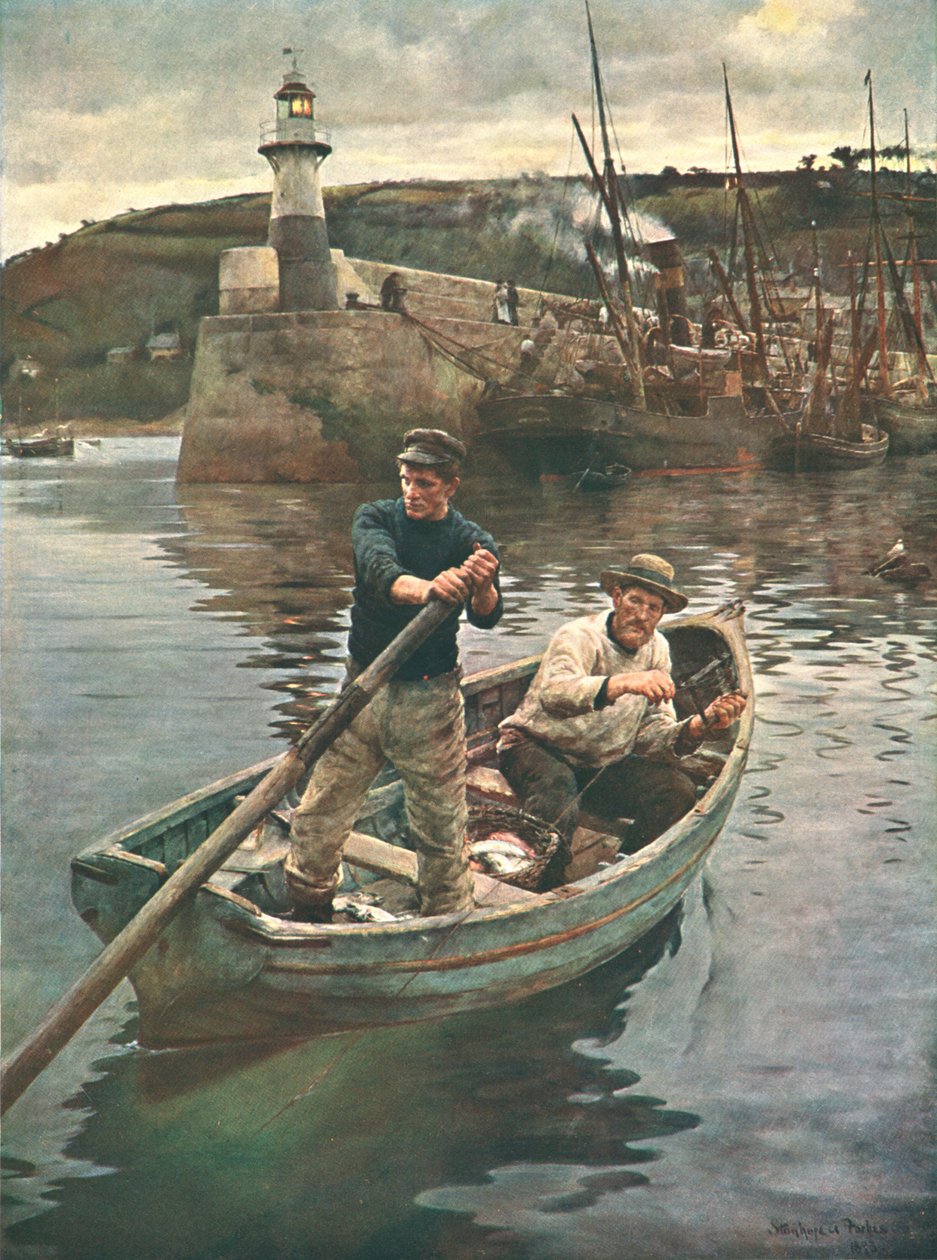 O farol Newlyn, Cornualha, 1893, c1902. de Unbekannt