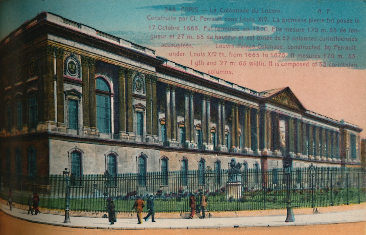 A colunata do Palácio do Louvre, Paris, c1920 de Unbekannt