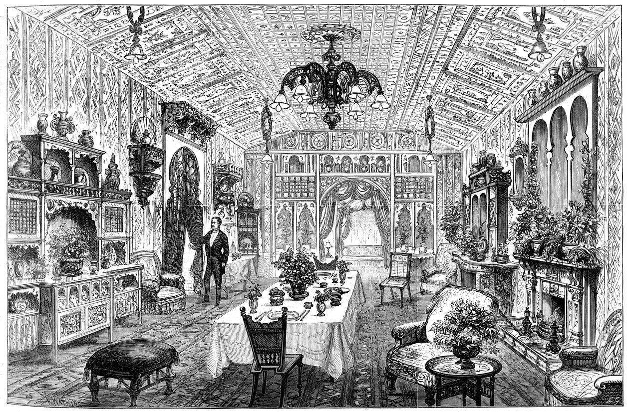 A sala de almoço na Câmara Municipal, Birmingham, West Midlands, 1887 de Unbekannt