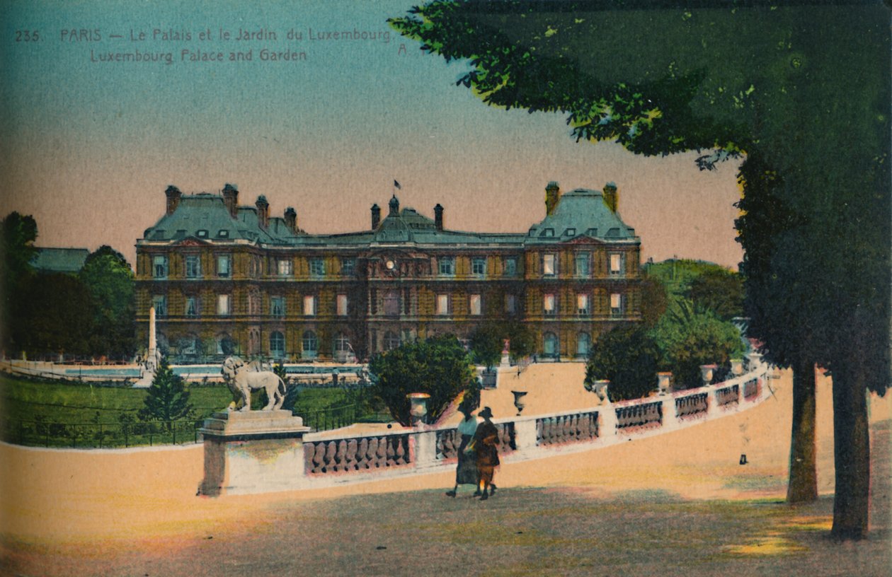 O Palácio de Luxemburgo e o Jardin du Luxembourg, Paris, c1920 de Unbekannt