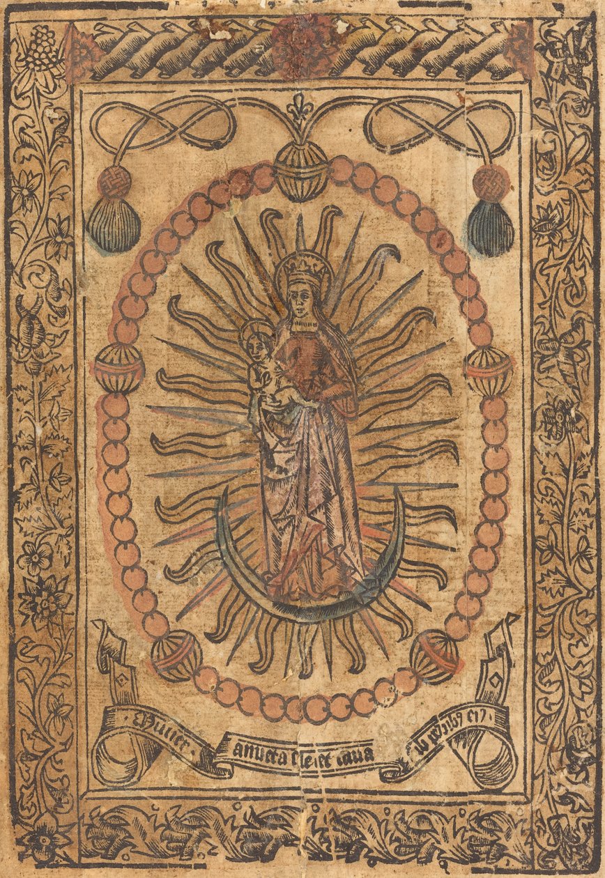 A Madona e o Menino em um Rosário, c. 1490. de Unbekannt