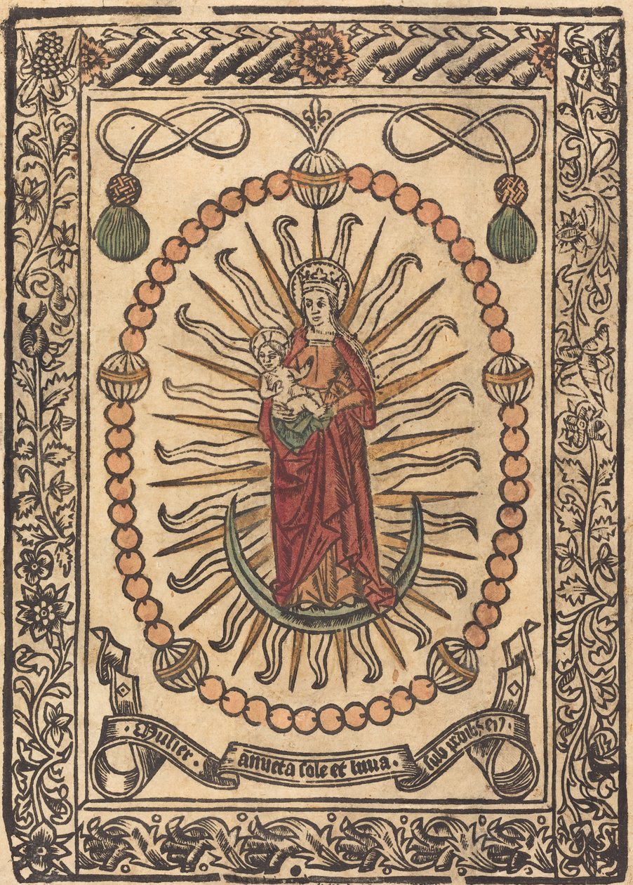 A Madona e o Menino em um Rosário, c. 1490. de Unbekannt