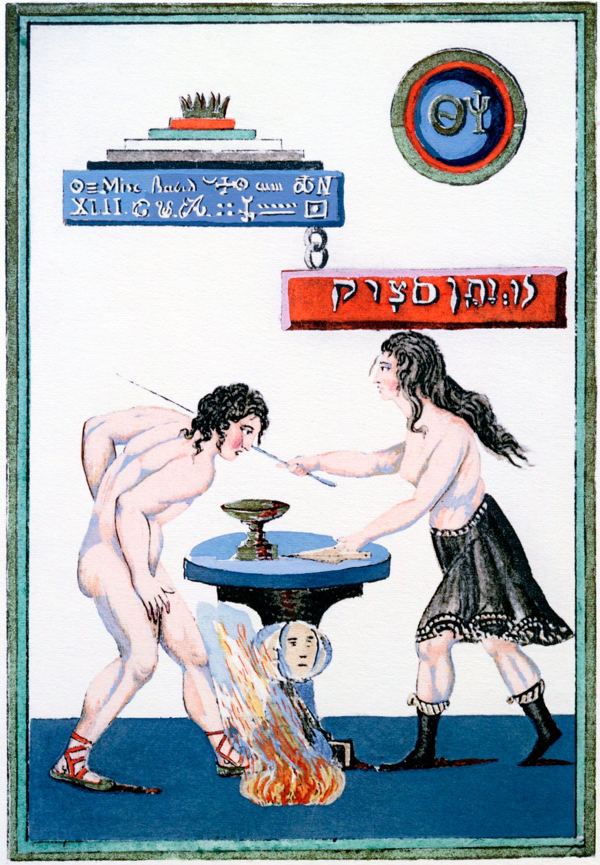 O Espelho Mágico, revelando seus segredos, do século XVIII de Unbekannt