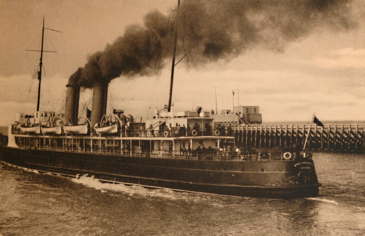 A cidade dos navios a vapor de Antuérpia, c1928 de Unbekannt