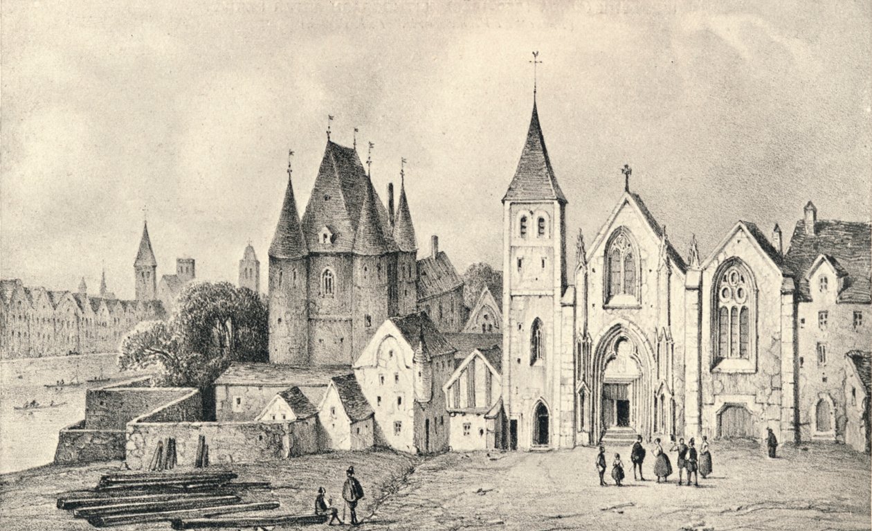 A Maison du Tenente e a Igreja de St Landry em 1540, 1915 de Unbekannt