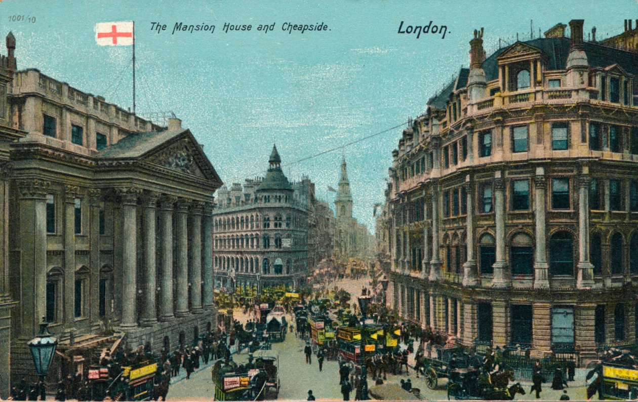 A mansão e Cheapside, Londres, c1910 de Unbekannt