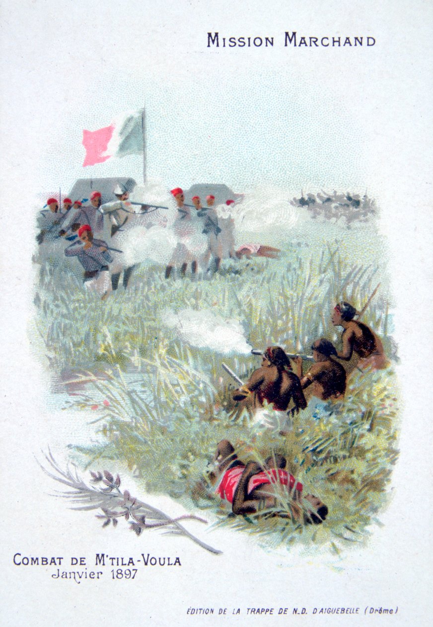 A expedição Marchand: lutando em Mtila Voula, janeiro de 1897 de Unbekannt
