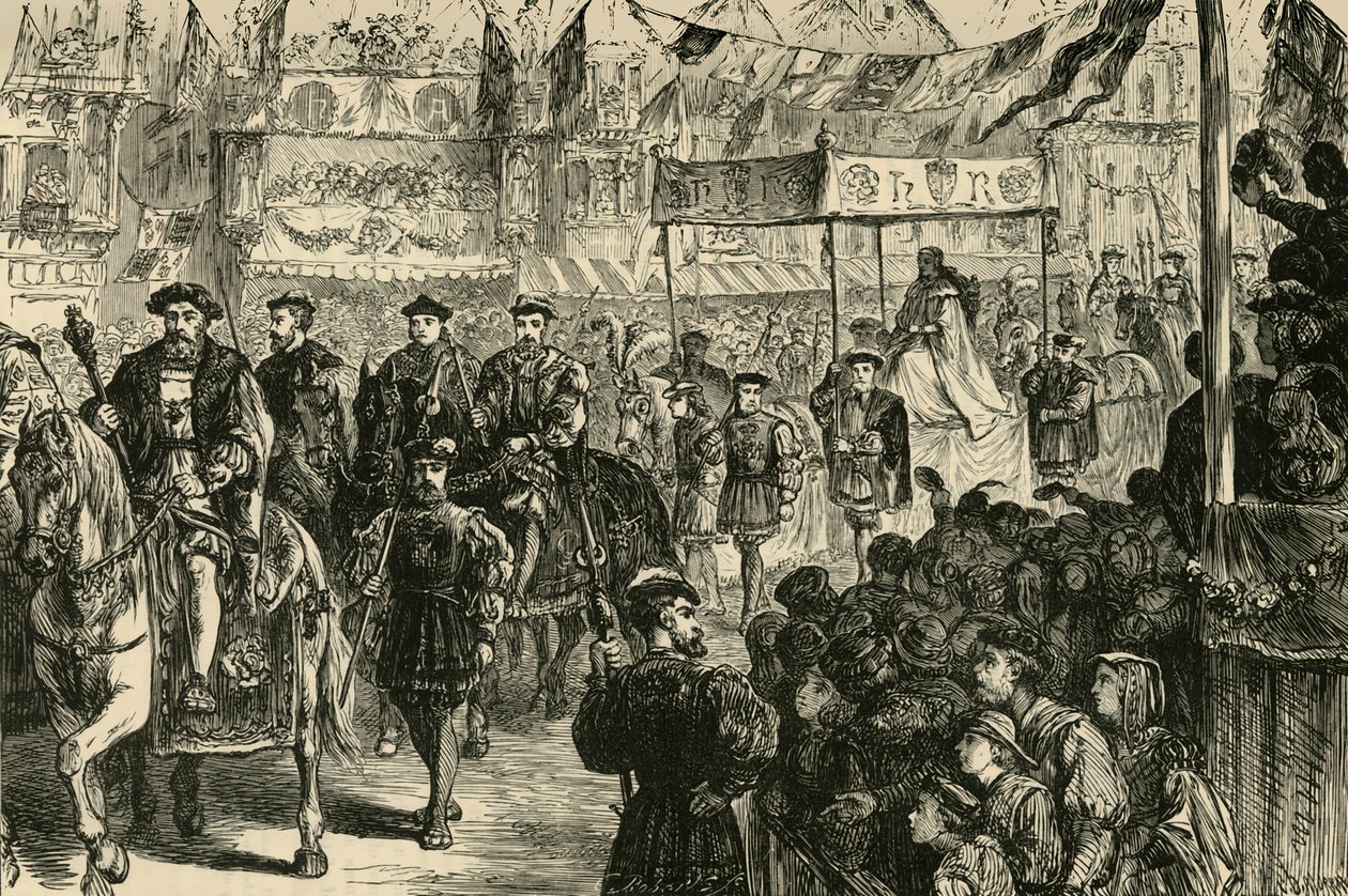 A procissão matrimonial de Anne Boleyn, 1533, 1890. de Unbekannt