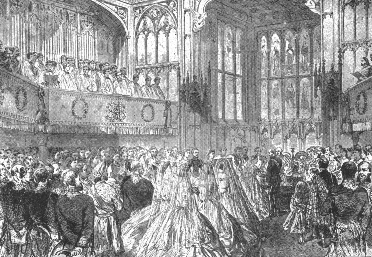 O casamento da princesa Helena com o príncipe Christian de Schleswig-Holstein ... 1866, 1901. de Unbekannt