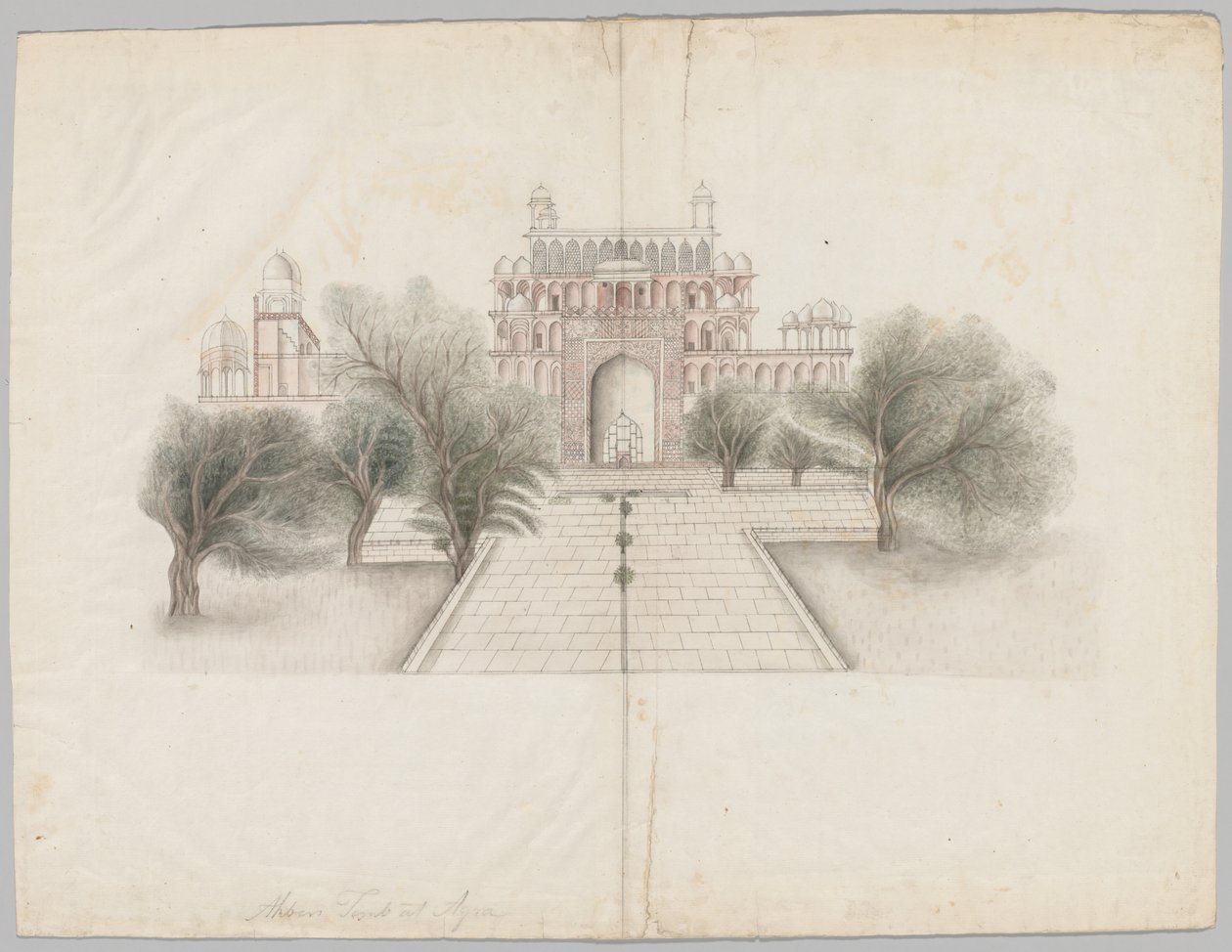 O mausoléu de Akbar em Secundrabad, início do século XIX. de Unbekannt
