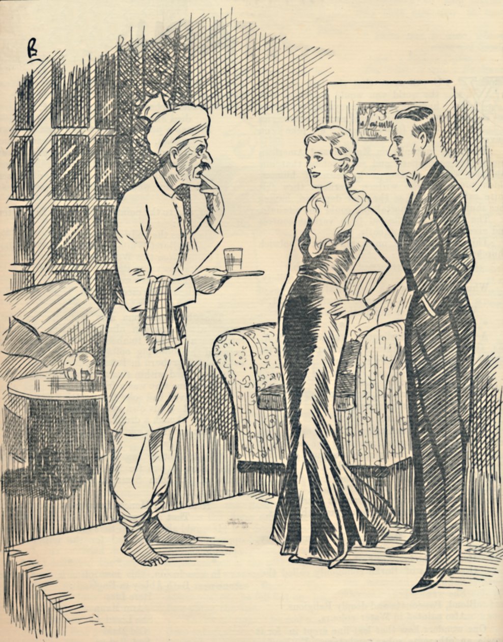O Memsahib exibindo seus recém-adquiridos Hindustani ..., 1936. de Unbekannt