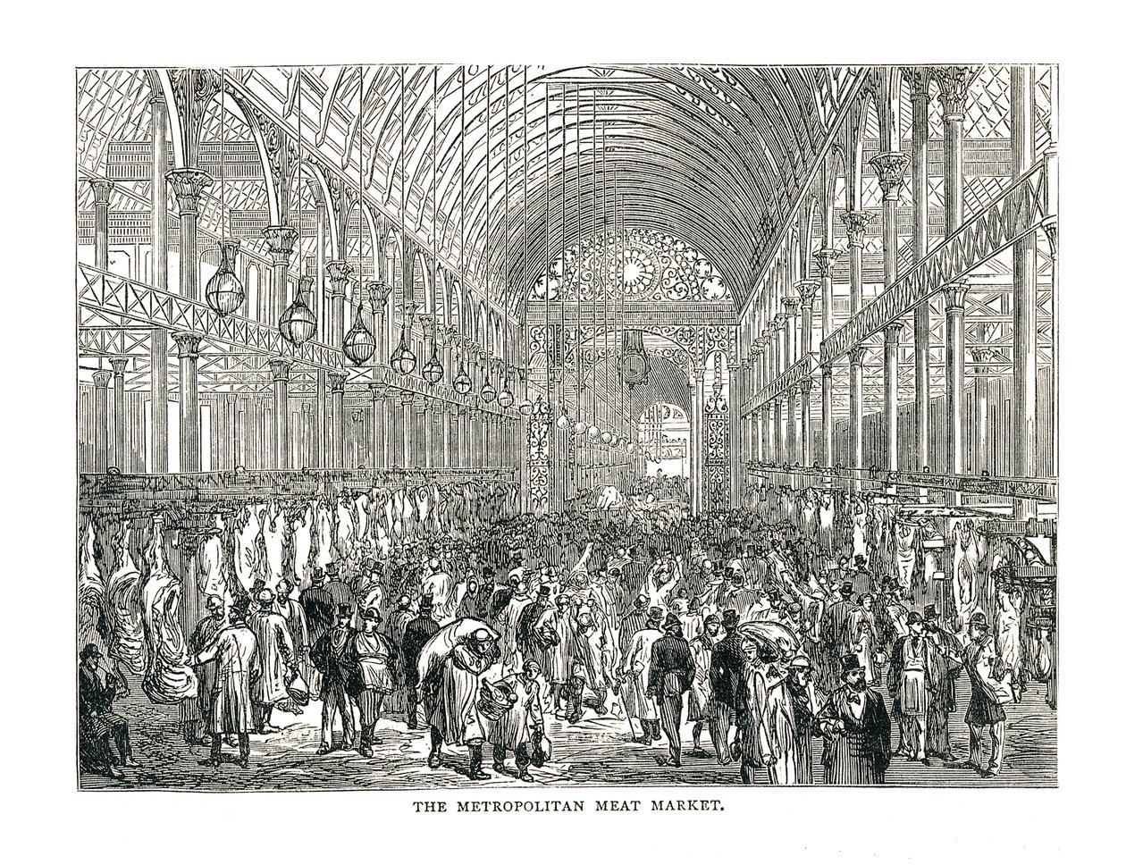O mercado metropolitano de carne, 1878 de Unbekannt