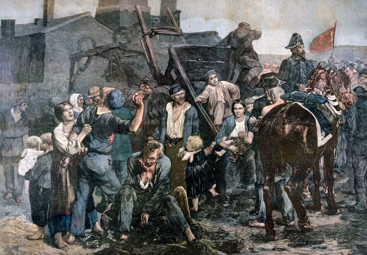 A greve dos mineiros em Carmaux, 1892 de Unbekannt