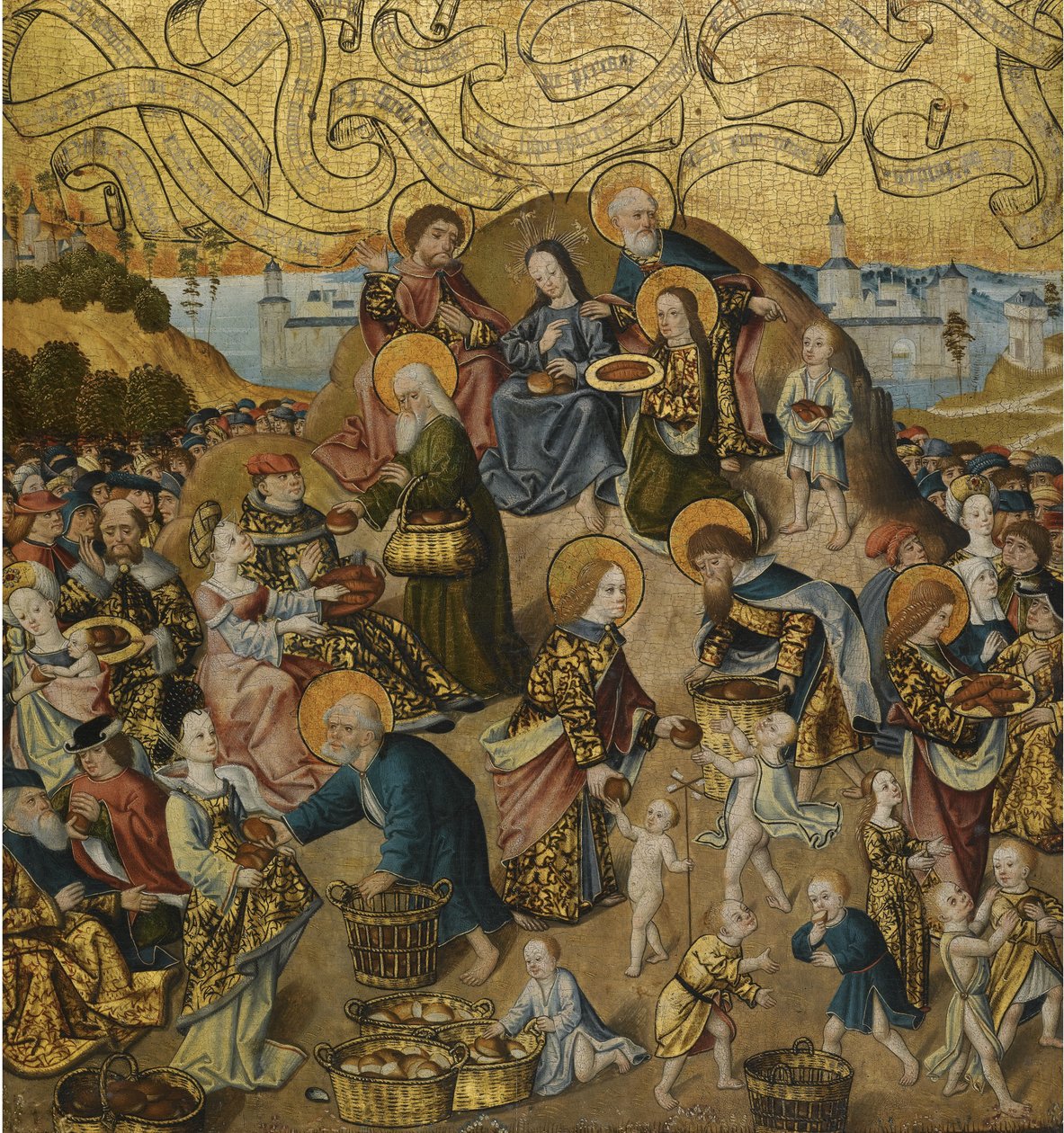O milagre dos cinco pães e dois peixes, c. 1500 de Unbekannt