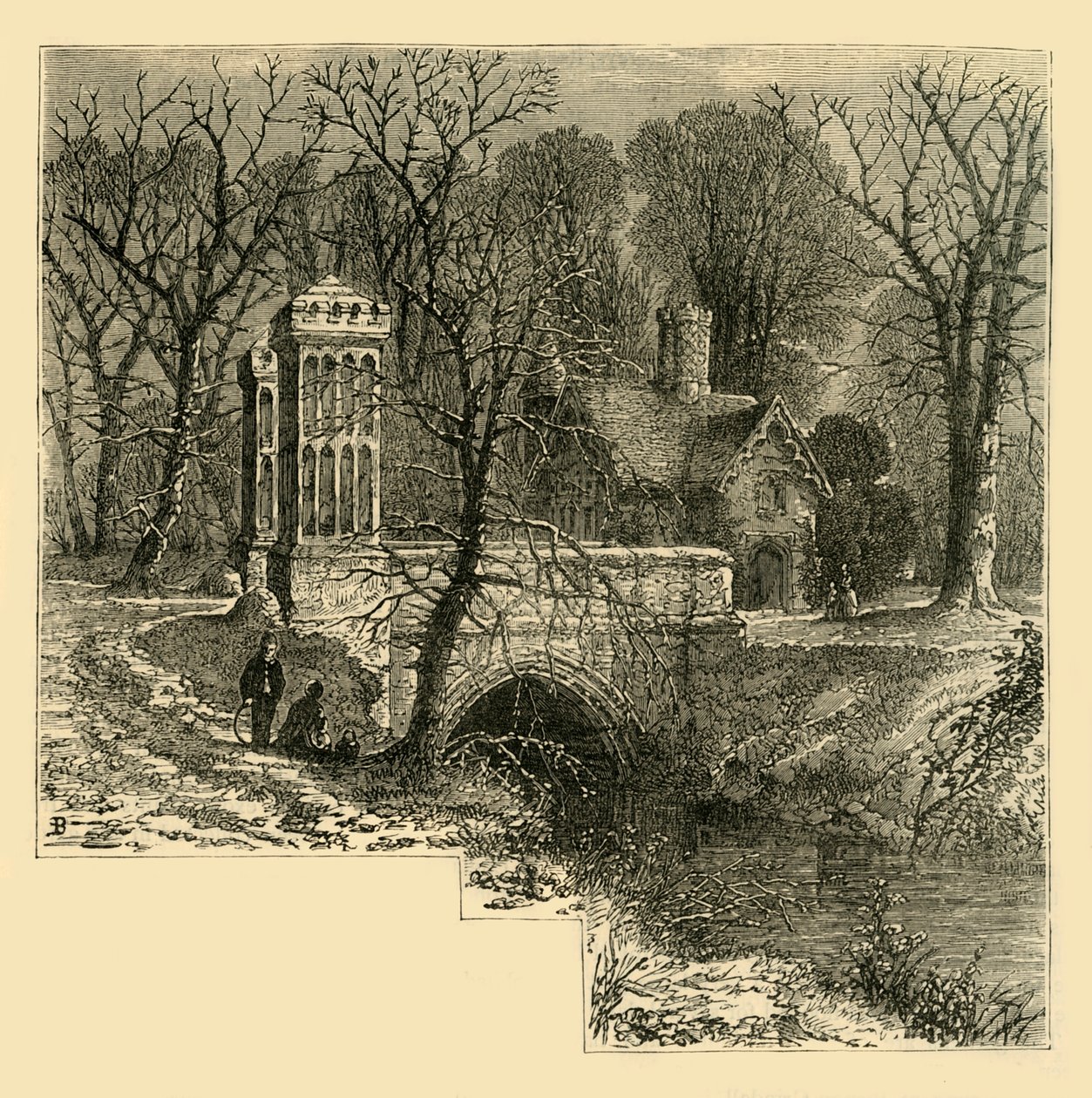 O fosso, Palácio de Fulham, c1878. de Unbekannt