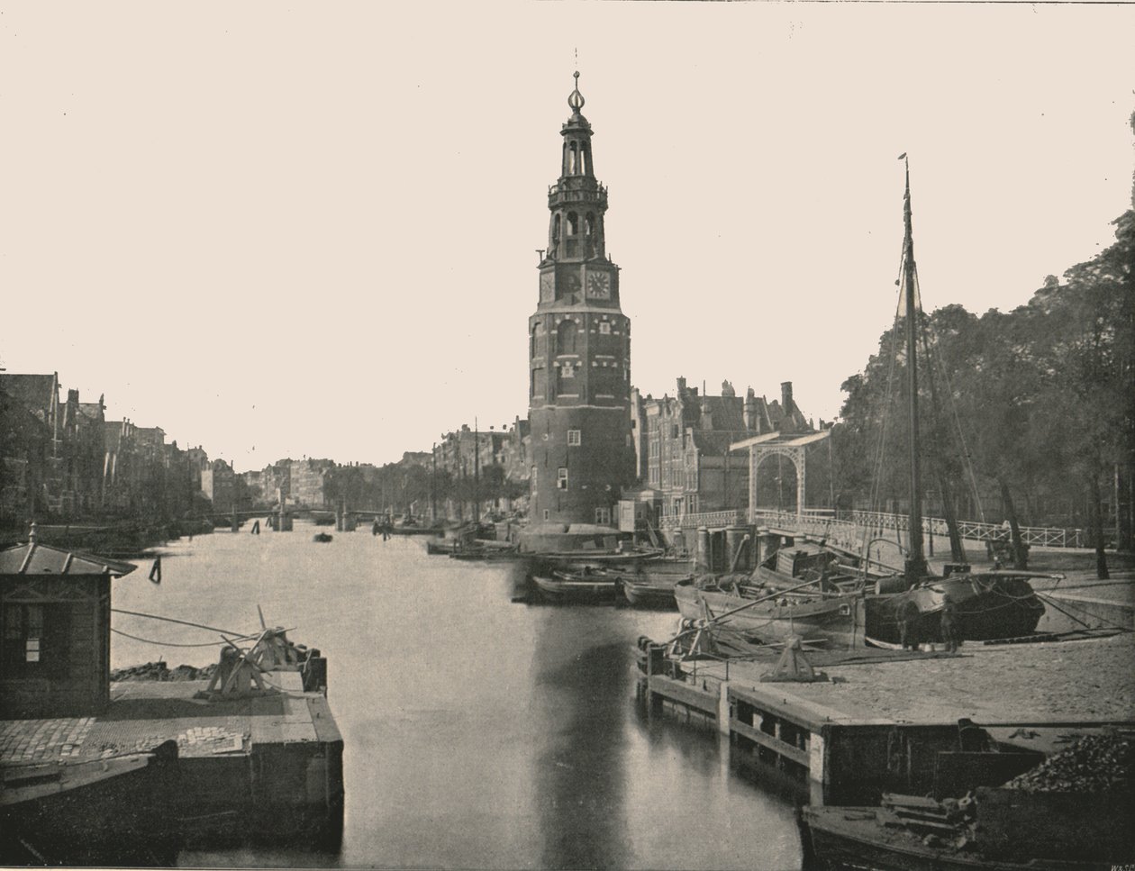 O Montelbaanstoren, Amsterdã, Holanda, 1895. de Unbekannt