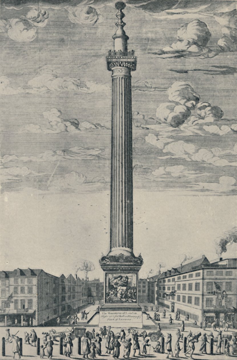 O monumento de Londres, c1685, 1920 de Unbekannt