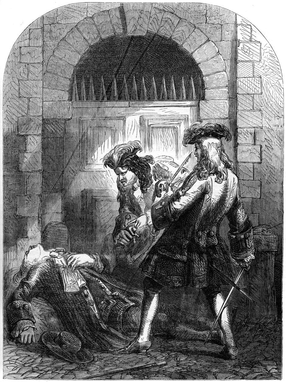 O assassinato do ator William Mountford, 1692, século XIX de Unbekannt