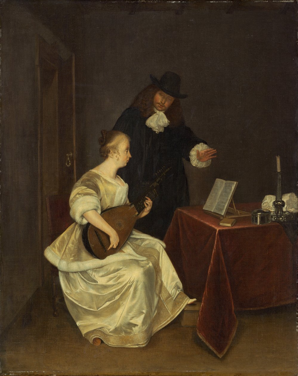 A lição de música, c. 1670. de Unbekannt