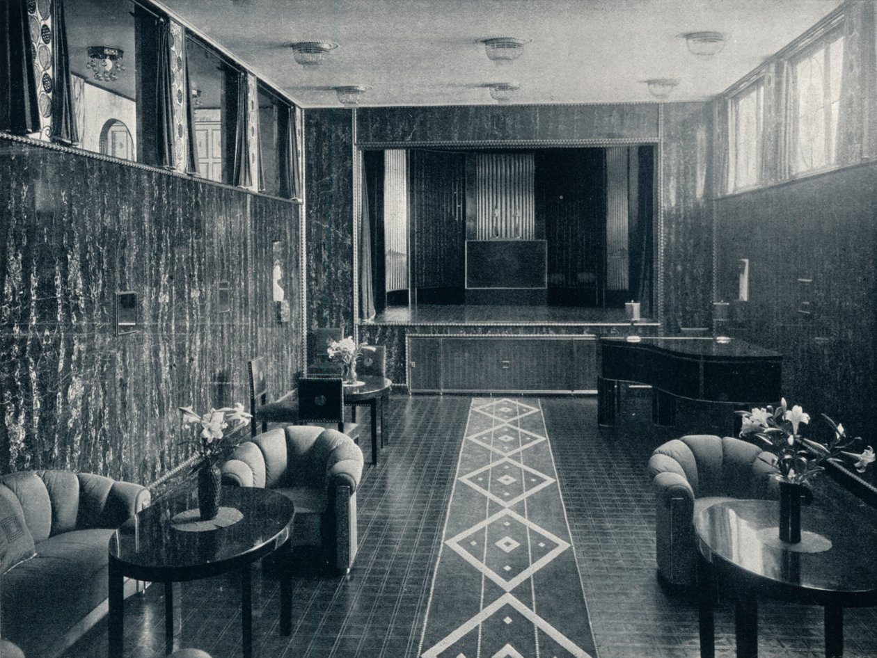 A sala de música do Palácio Stoclet, Bruxelas, Bélgica, c1914 de Unbekannt
