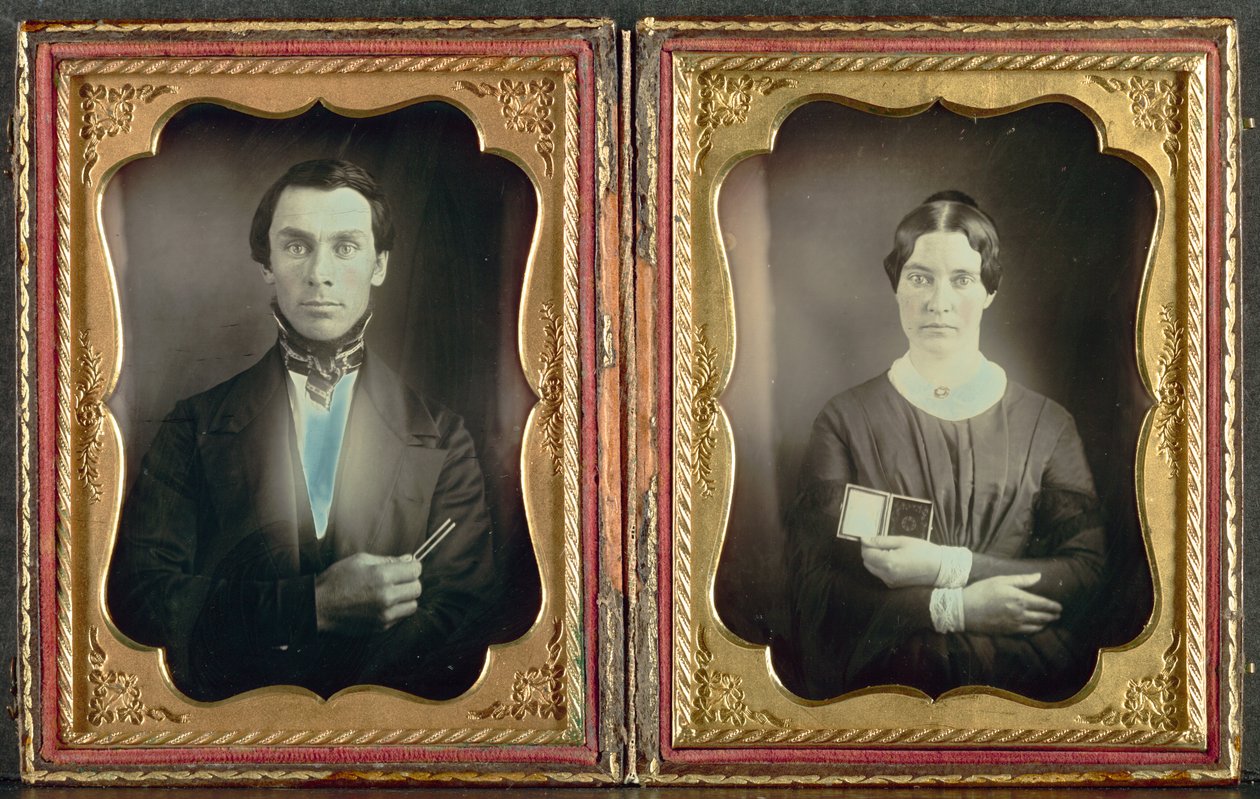 O professor de música e sua esposa, c. 1850s. de Unbekannt